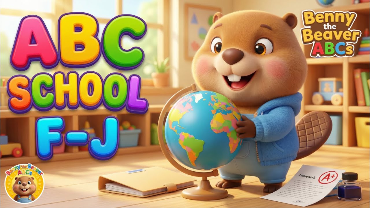 School ABCs Song Part 2: Learn Classroom Objects F-J with Benny | Benny the Beaver ABCs