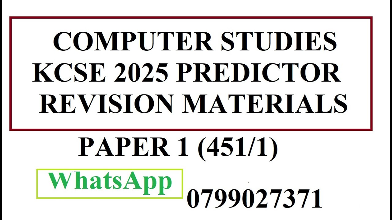KCSE 2025 PAPER 1 PREDICTOR SERIES 1