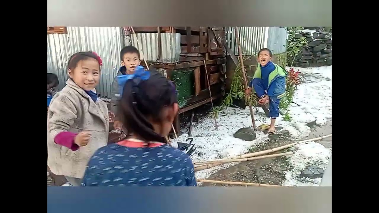 Hailstorm fall at Liyai khullen village in the year 2024 /26/March.