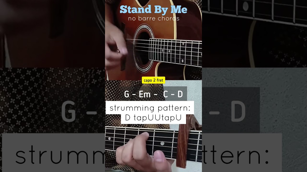 no barre chords - stand by me #guitar #guitartutorial