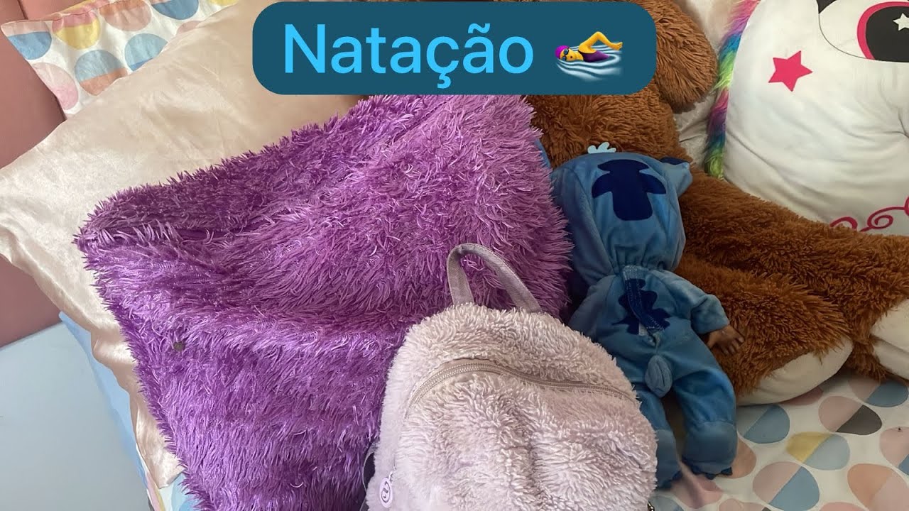 Rotina da manhã ￼da Luna antes da natação 🏊‍♀️* o Stitch falou ?*￼