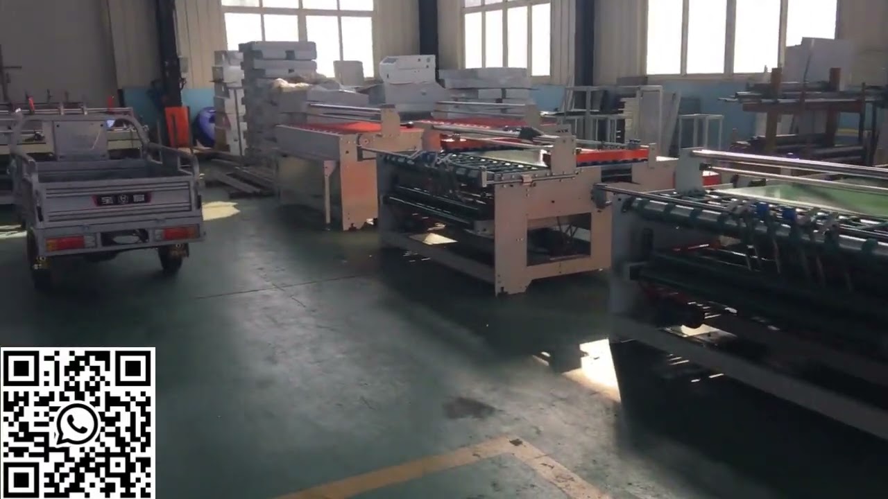 Semi Automatic Corrugated Carton Folding Gluing Machine / Corrugated Box Folder Gluer