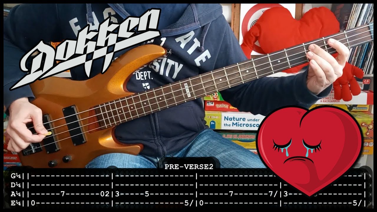 DOKKEN - Alone again 😔 (BASS TABS) [lyrics + PDF]