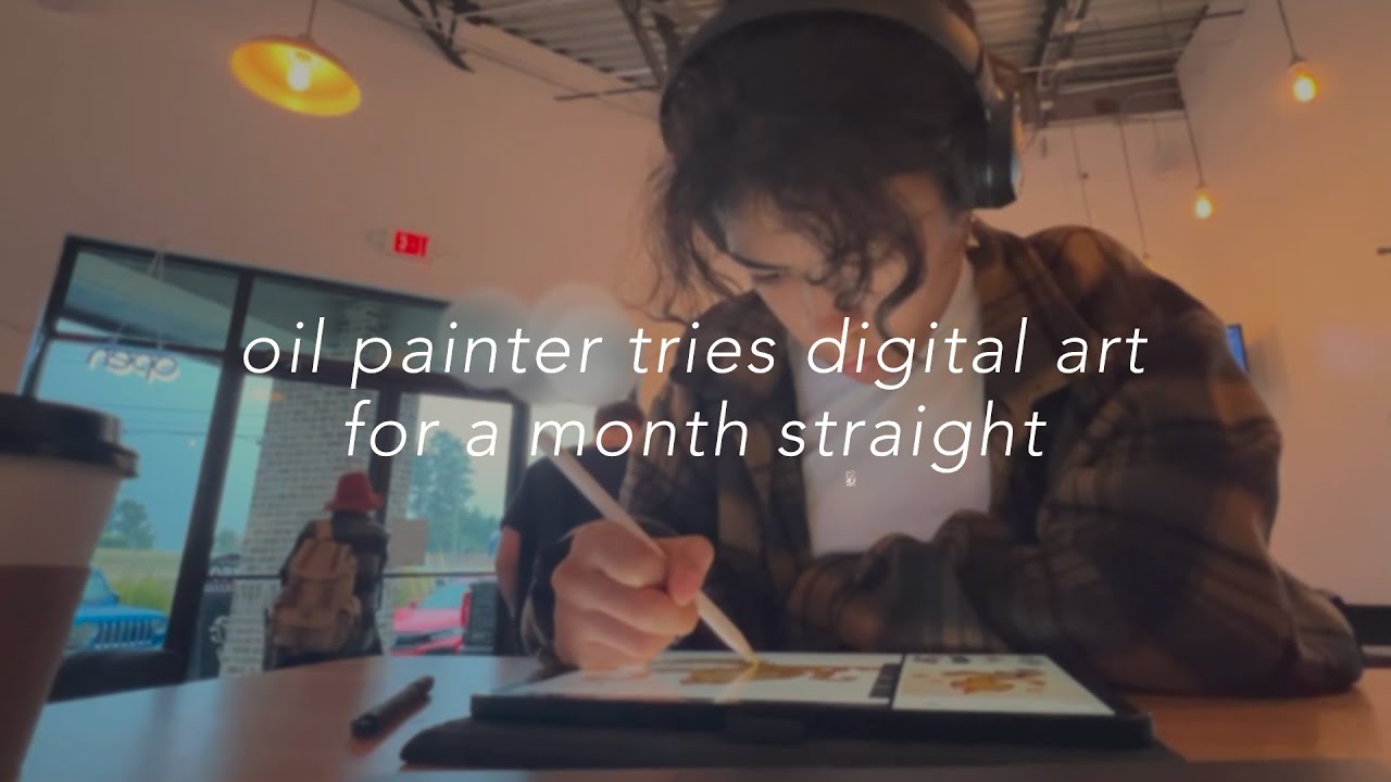 a chaotic art vlog ★ traditional artist tries digital art for 30 days | peachtober 2023