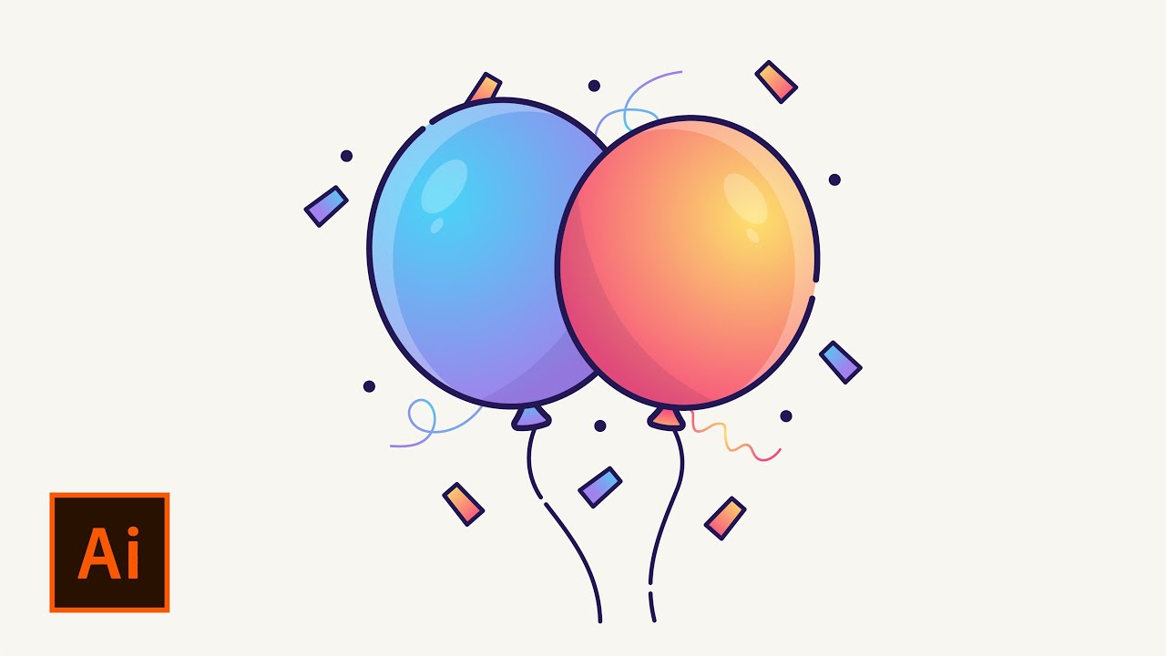 Easy and Simple Balloon Flat Vector &ndash; Adobe Illustrator Tutorial