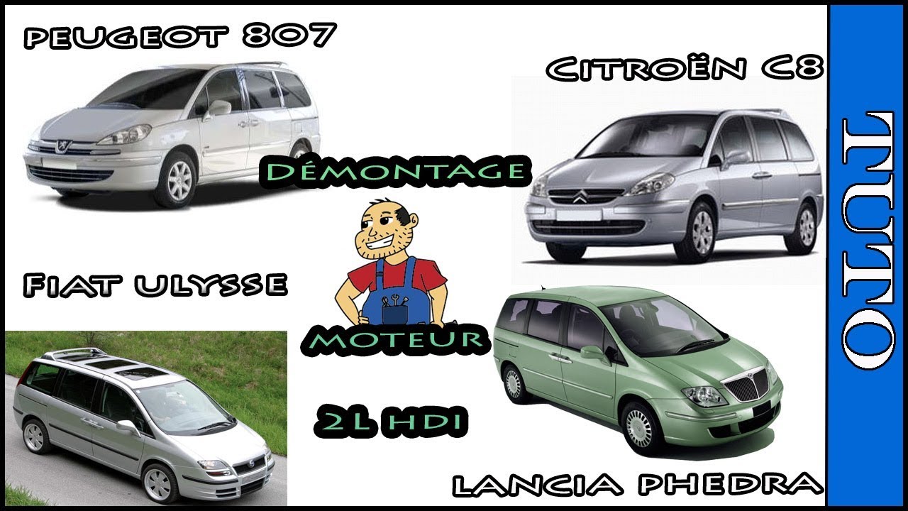 Dépose moteur 2L HDi  C8,807,Ulysse,Phedra  de A a Z