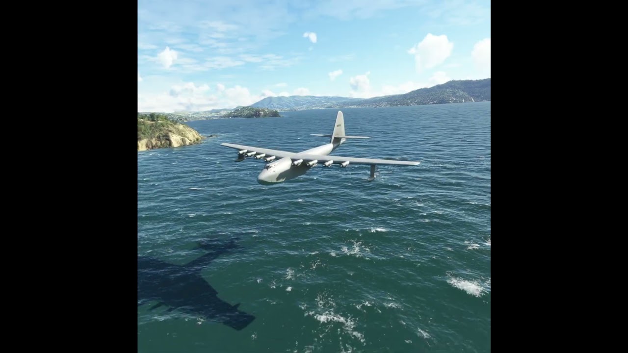 Hercules fly around at bridge