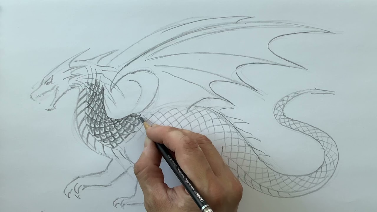 Dibujo y Pintura de Representaci&oacute;n Drag&oacute;n (Parte 2)