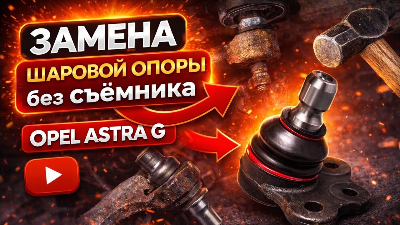№58.Замена шаровой опоры без съёмника На Opel Astra G
