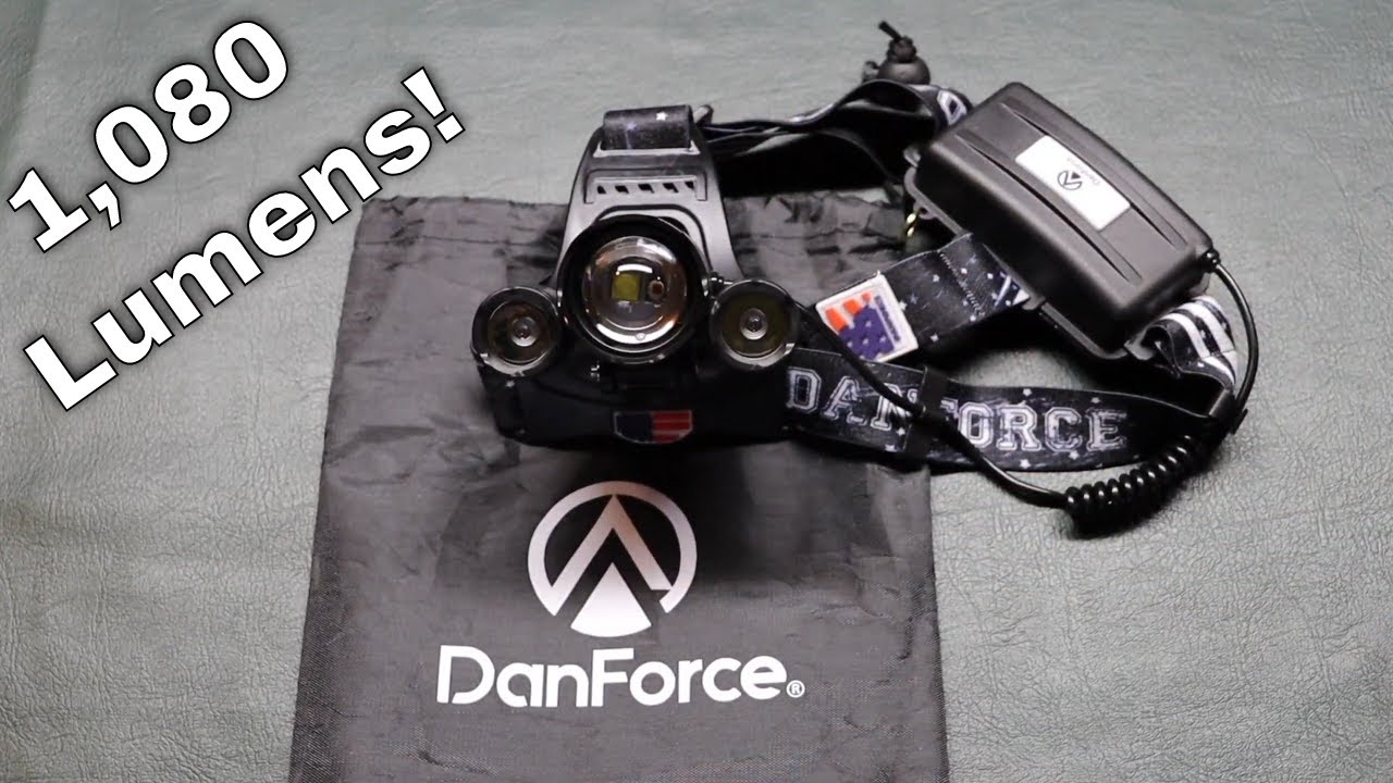 The Brightest Rechargeable Headlamp under $40!!! DanForce 1080 Lumen Headlamp