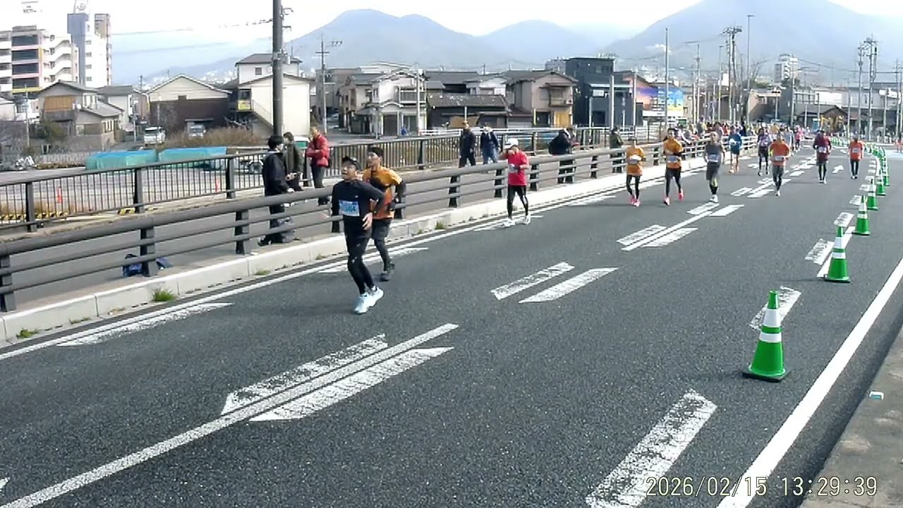 北九州ﾏﾗｿﾝ　ゴ－ル迄約250ｍ付近　2026 2 15　13：21～