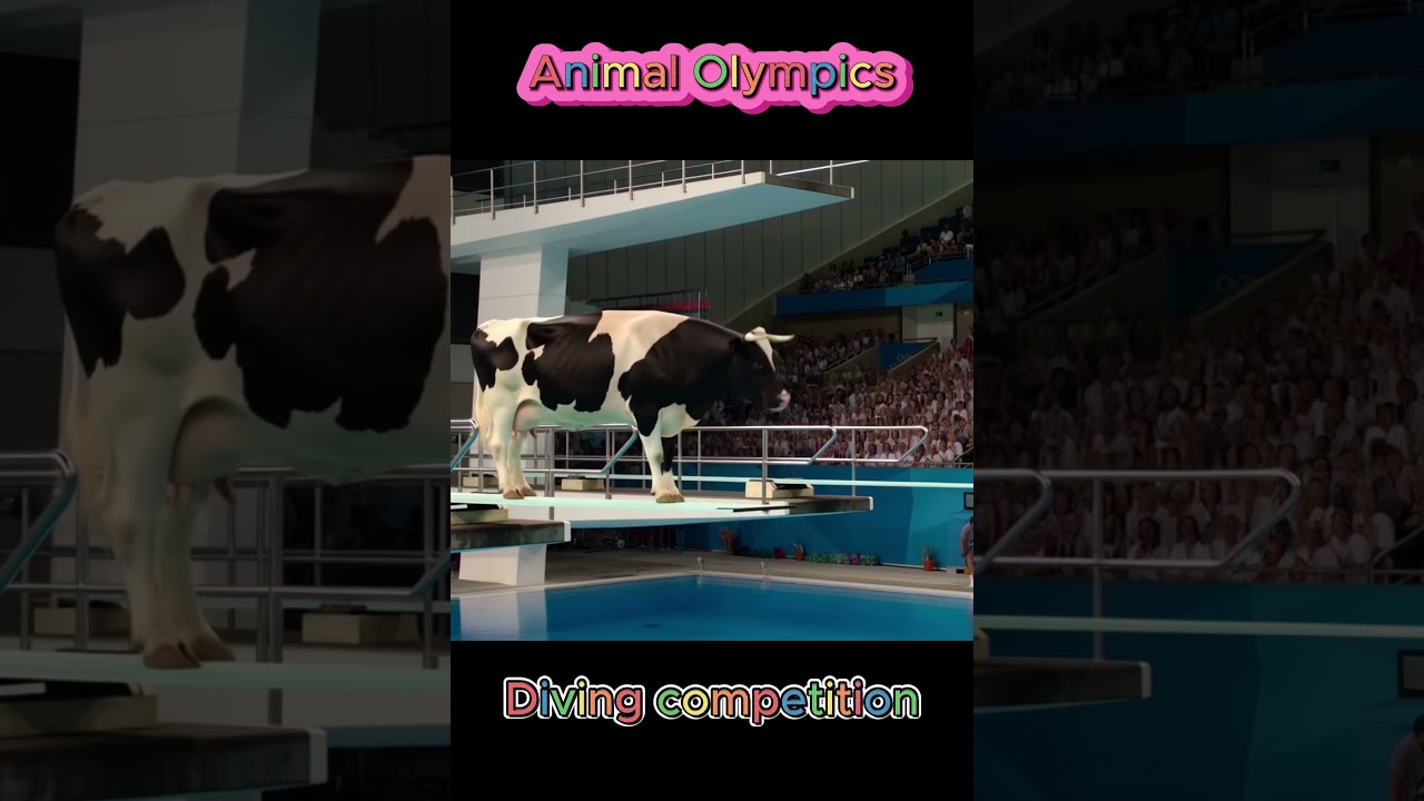 Diving competition  #ai #cute #shorts #cat #funny #Cat Diving #animals #animalshorts