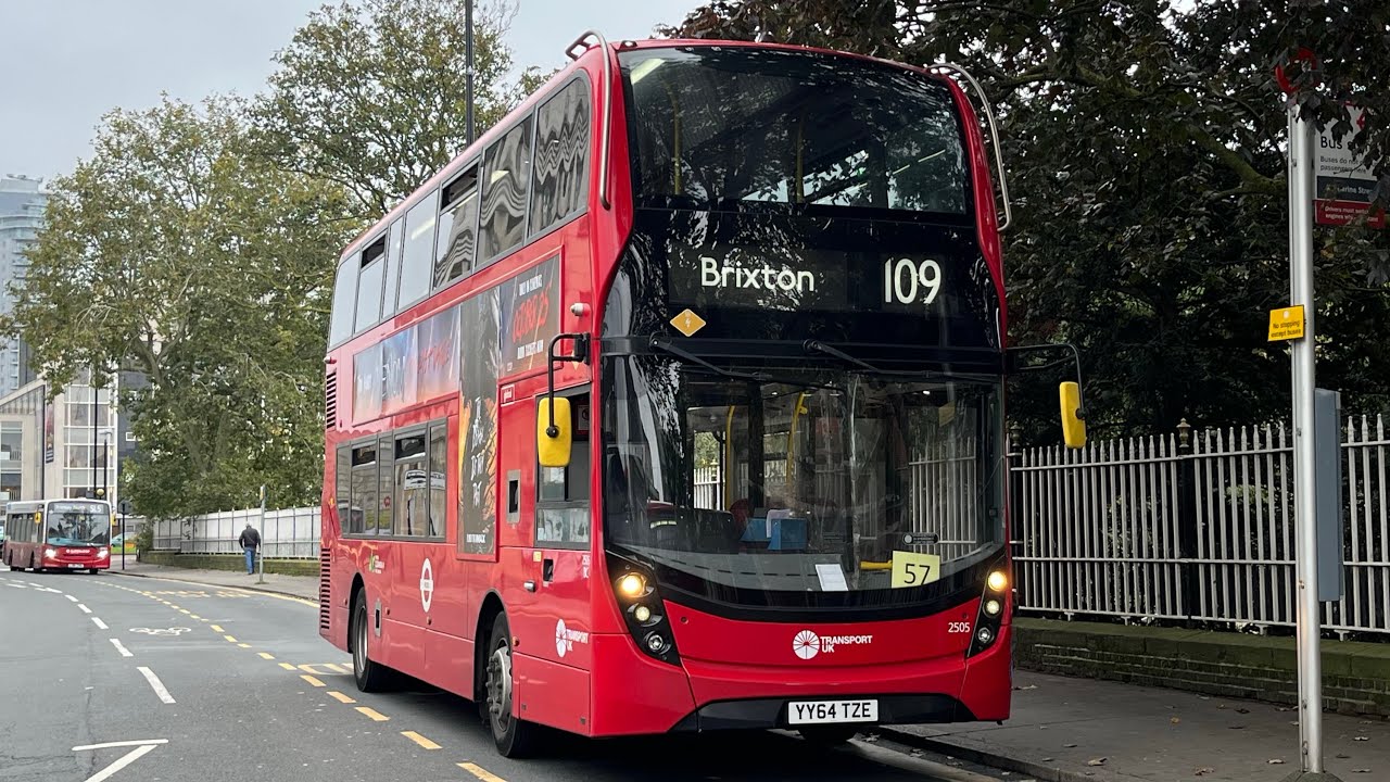 Full Route Visual. Route 109: Croydon Town Centre - Brixton | Enviro400MMC 2505 YY64 TZE
