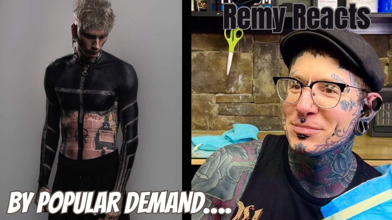 Remy Reacts to MGK Blackwork #tattoo #mgk #inked