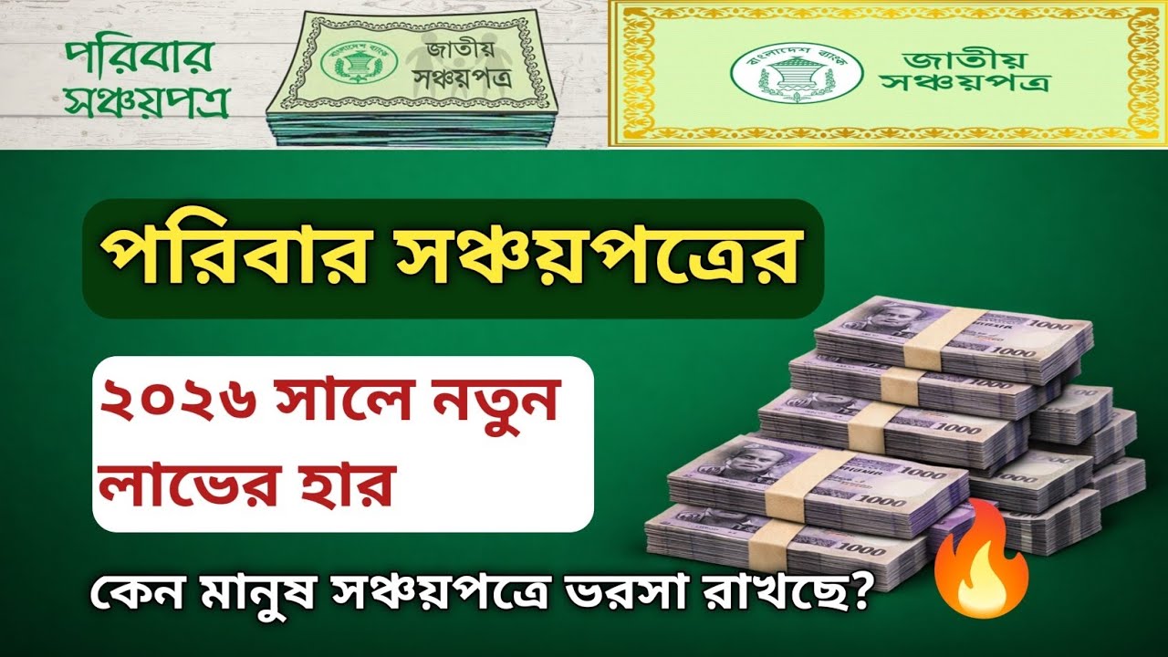 ১ লাখে মাসে কত টাকা লাভ? পরিবার সঞ্চয়পত্রের নতুন হিসাব ২০২৬ | নতুন নিয়ম ও মুনাফার হারে চমকপ্রদ তথ্য 