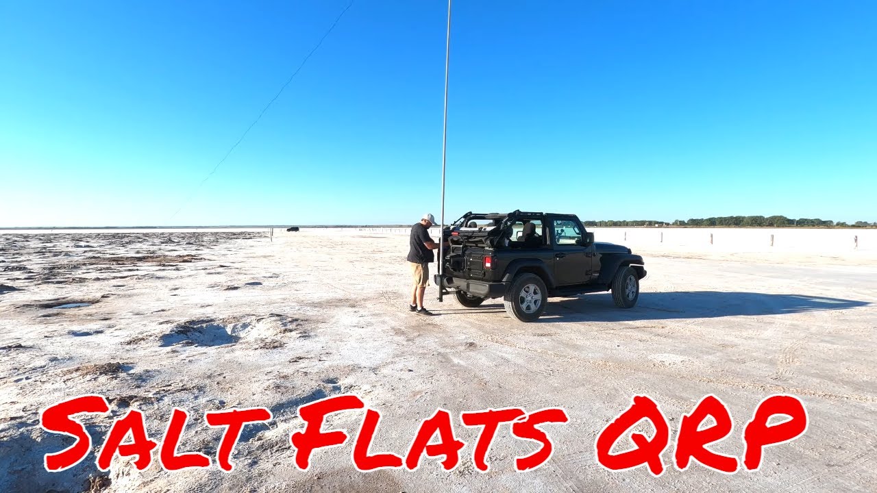 Salt Flats QRP Adventure!  ~ Portable Mast ~ Elecraft KX2 QRP