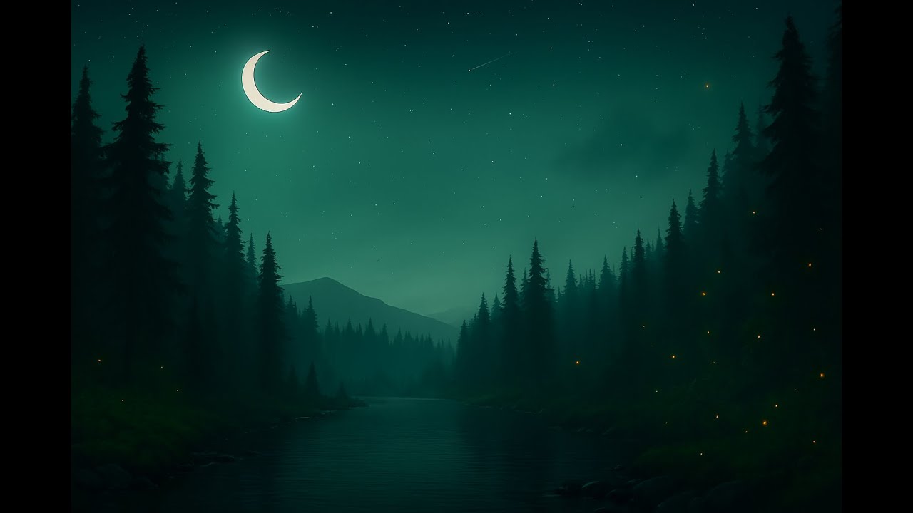 Moonlit Forest River ASMR &bull; 30-Min Dark Ambient Sleep & Meditation Soundscape