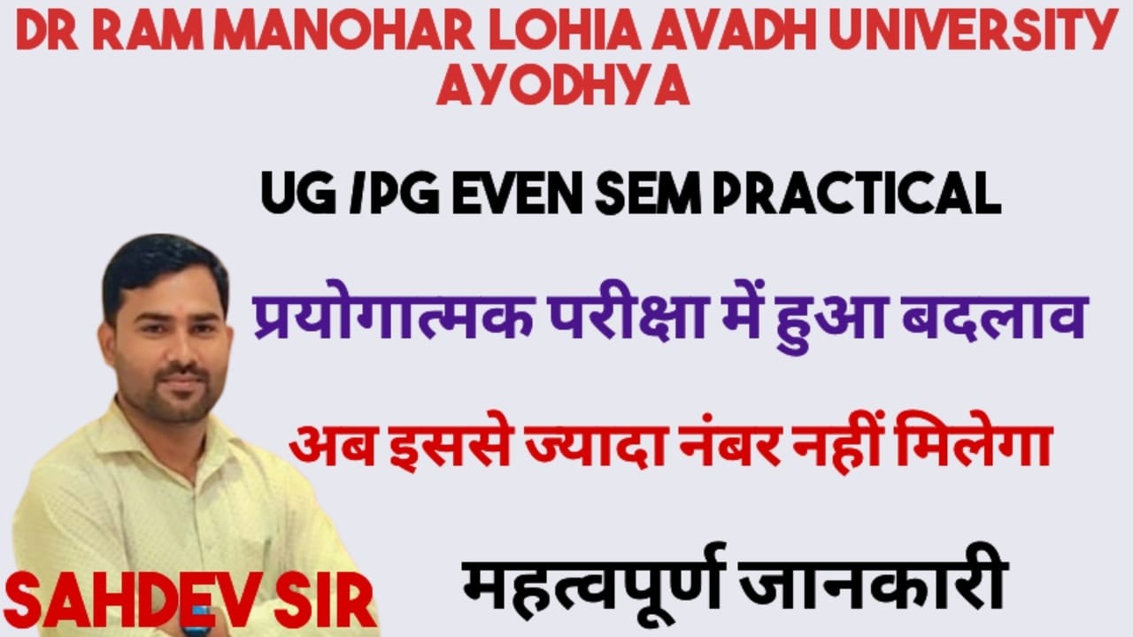 rmlau practical date 2026/change practical marks %|ab itna hi no.milega/ug#pg#practical rmlauayodhya