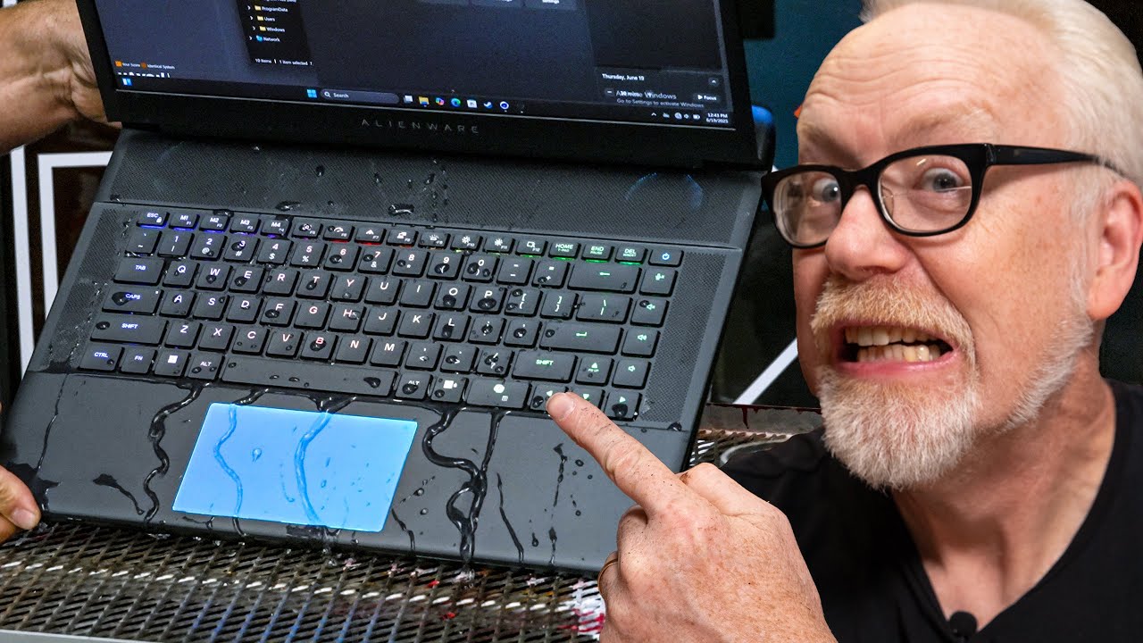 Adam Savage Spills Water on a Laptop!