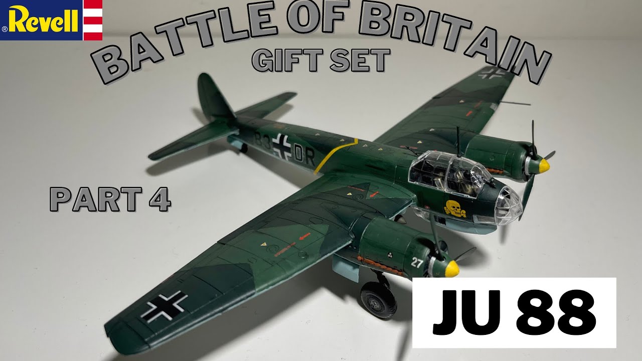 REVELL, JU88 BOMBER, 1:72 scale, Time-lapse build, painted with brush. BOMBER #3