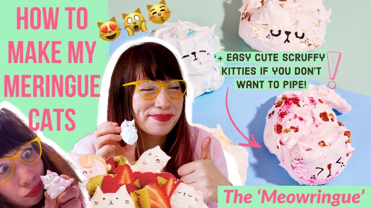 How to bake the cutest Meowringues/Meringue Cats (with an easy no-piping necessary option)