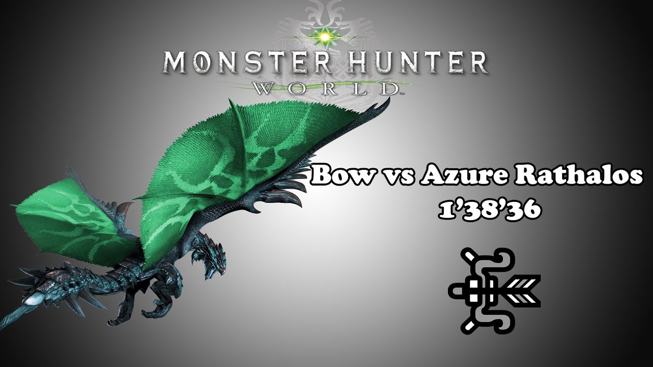 [MHW] Bow vs Azure Rathalos - No Flash Pods - 1'38'36