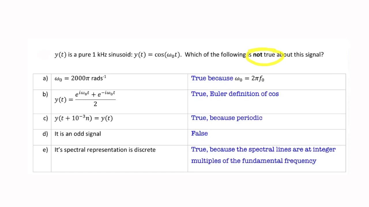 Question: which statement(s) apply to a sinusoid?