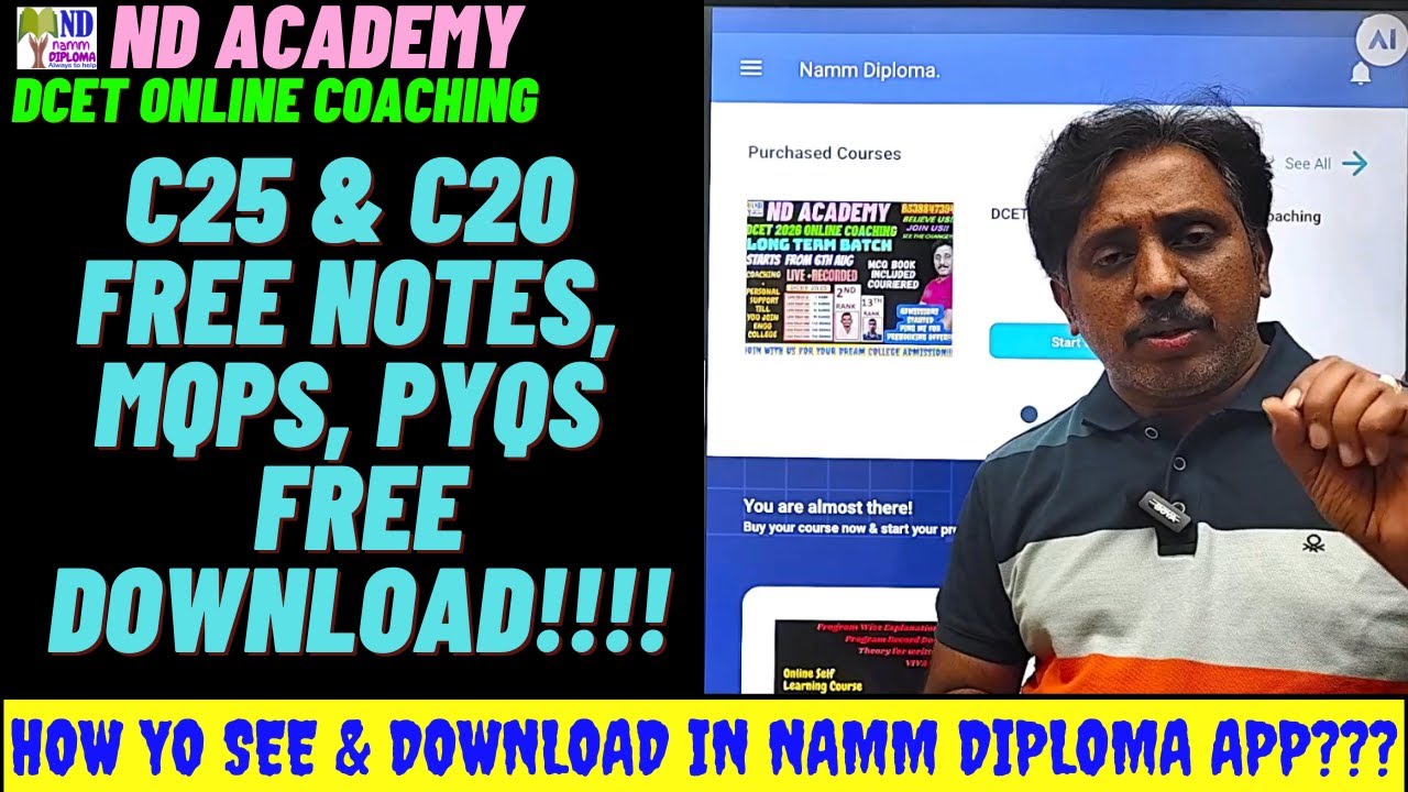 DIPLOMA C25 C20 All Branch FREE NOTES MQPS PYQS WITH SOLUTION DOWNLOAD |How to Download |ND Academy