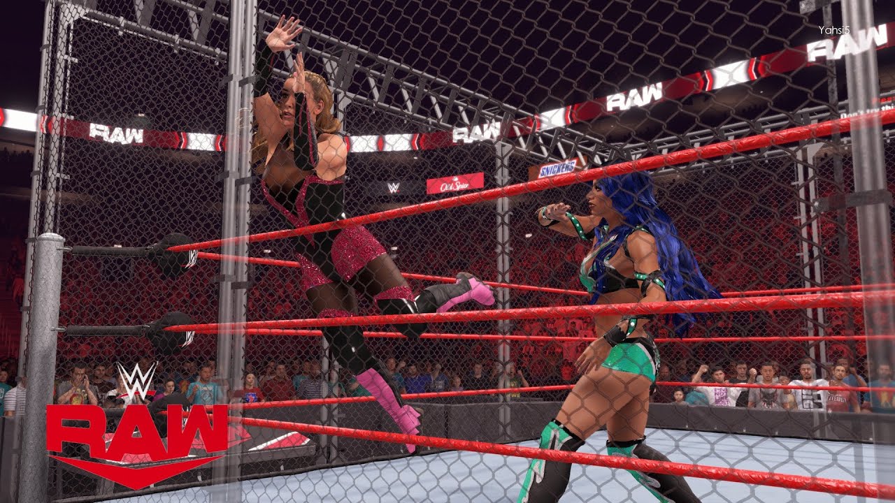 WWE 2K22 Sasha Banks Vs Natalya Steel Cage Match: RAW