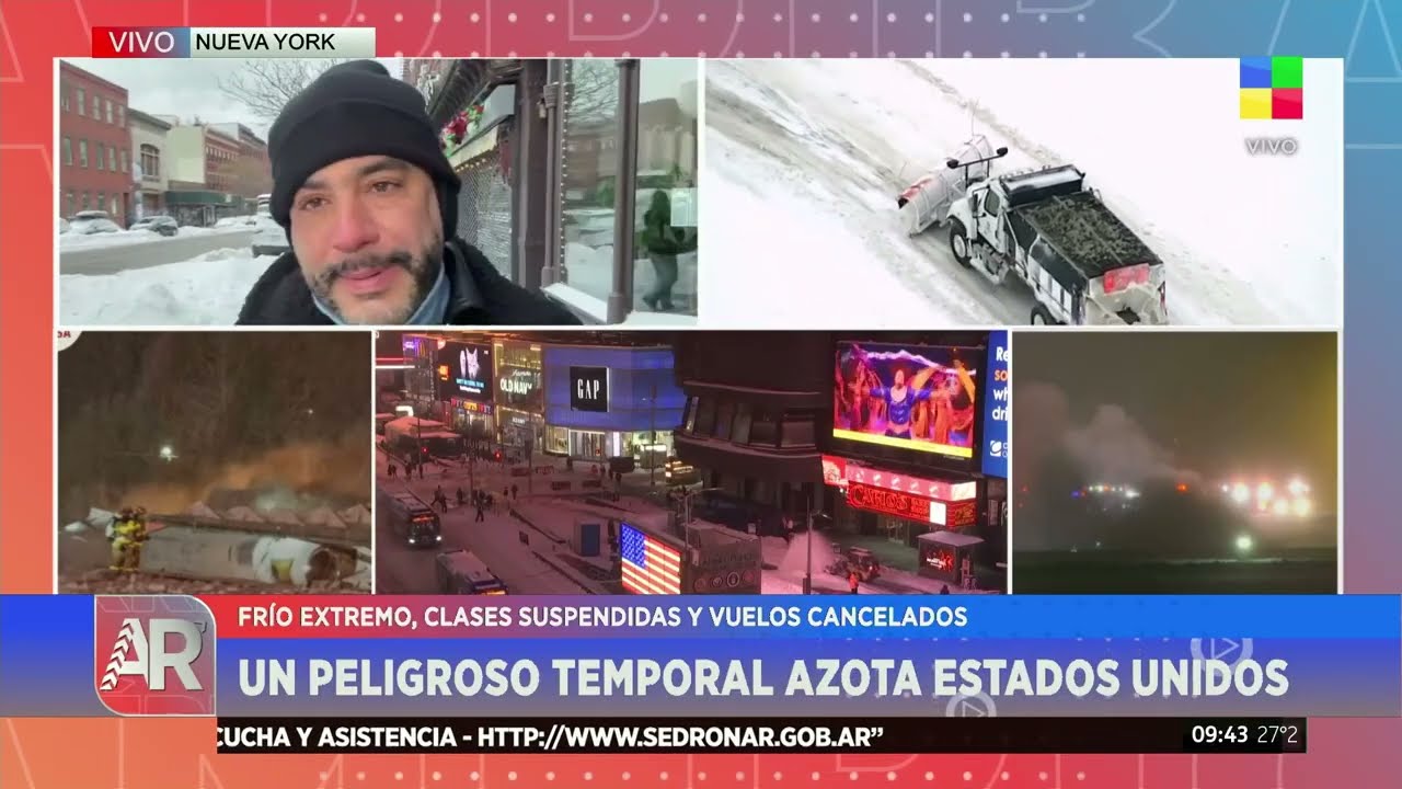 🔴 TEMPORAL EXTREMO Y SIN PRECEDENTES AZOTA A EE.UU: AL MENOS 15 MUERTOS Y 15 MIL VUELOS CANCELADOS