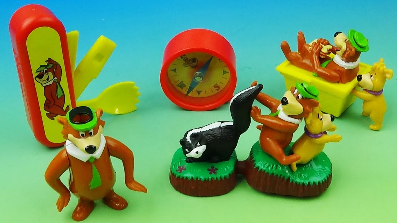 1997 YOGI BEAR and BOO-BOO ADVENTURE set of 4 BURGER KING COLLECTIBLES VIDEO REVIEW