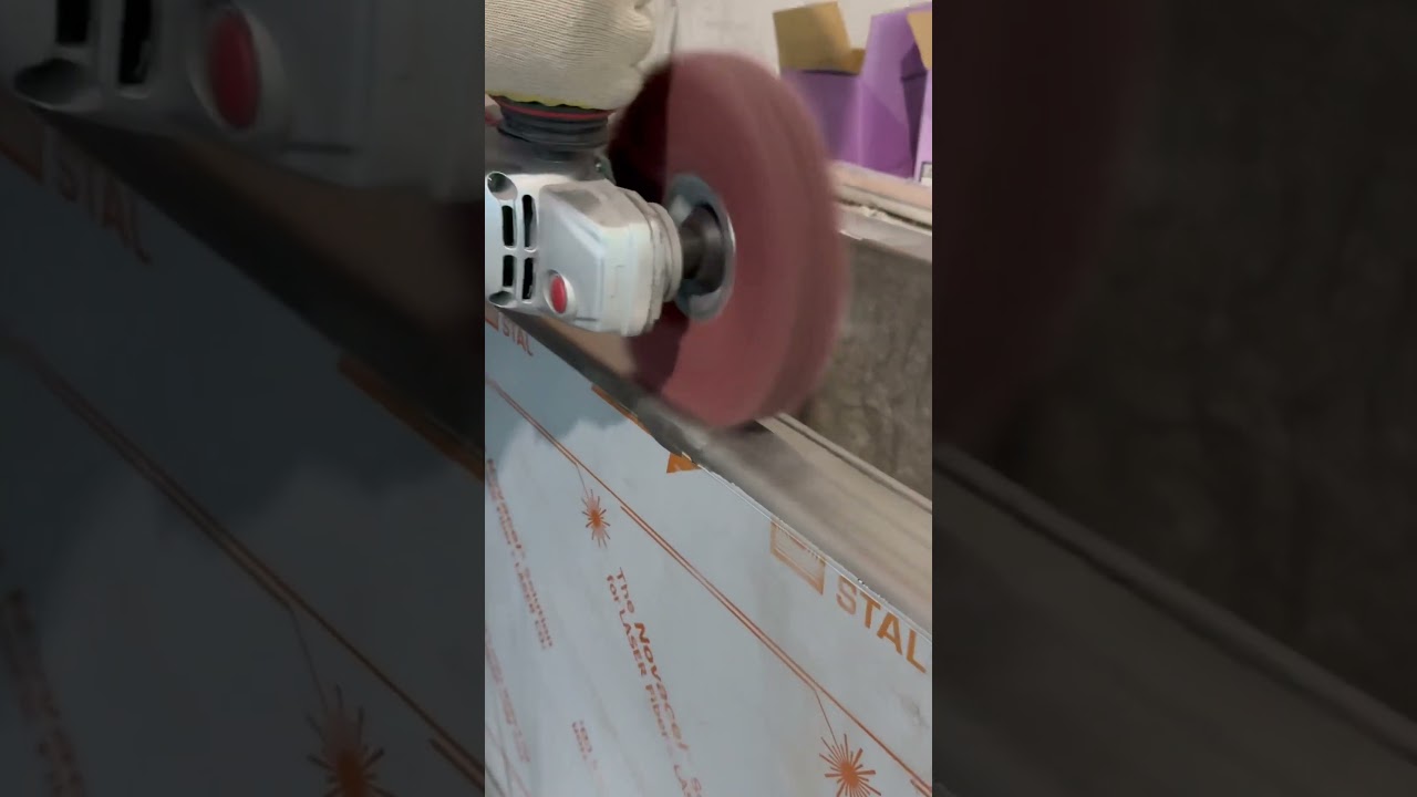 Polishing the edge of a stainless steel pool in a home SPA! ✨💪#Welding #pool