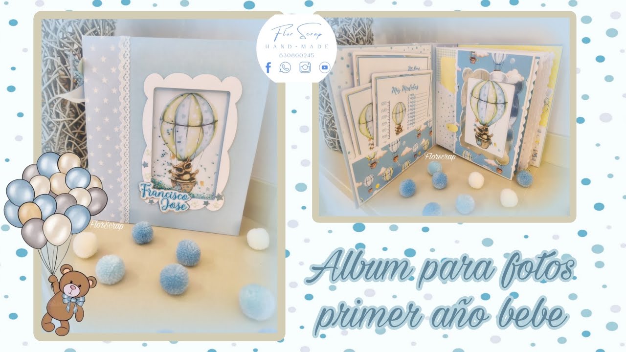Album para fotos primer año bebe niño.💙🩵