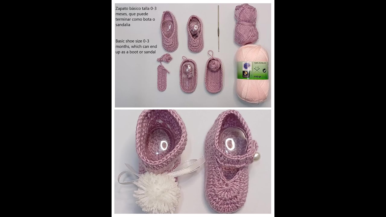 Zapato de bebe 0-3 meses termina como bota o sandalia, Baby shoe 0-3 months ends as a boot or sandal