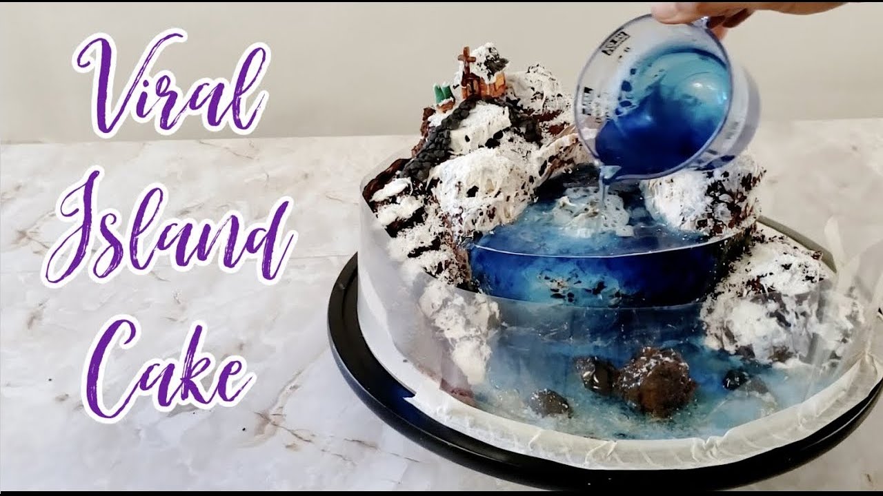Viral Gelatin Island cake | Winter Jello Cake | Cake trend 2021  Winter wonderland Cake