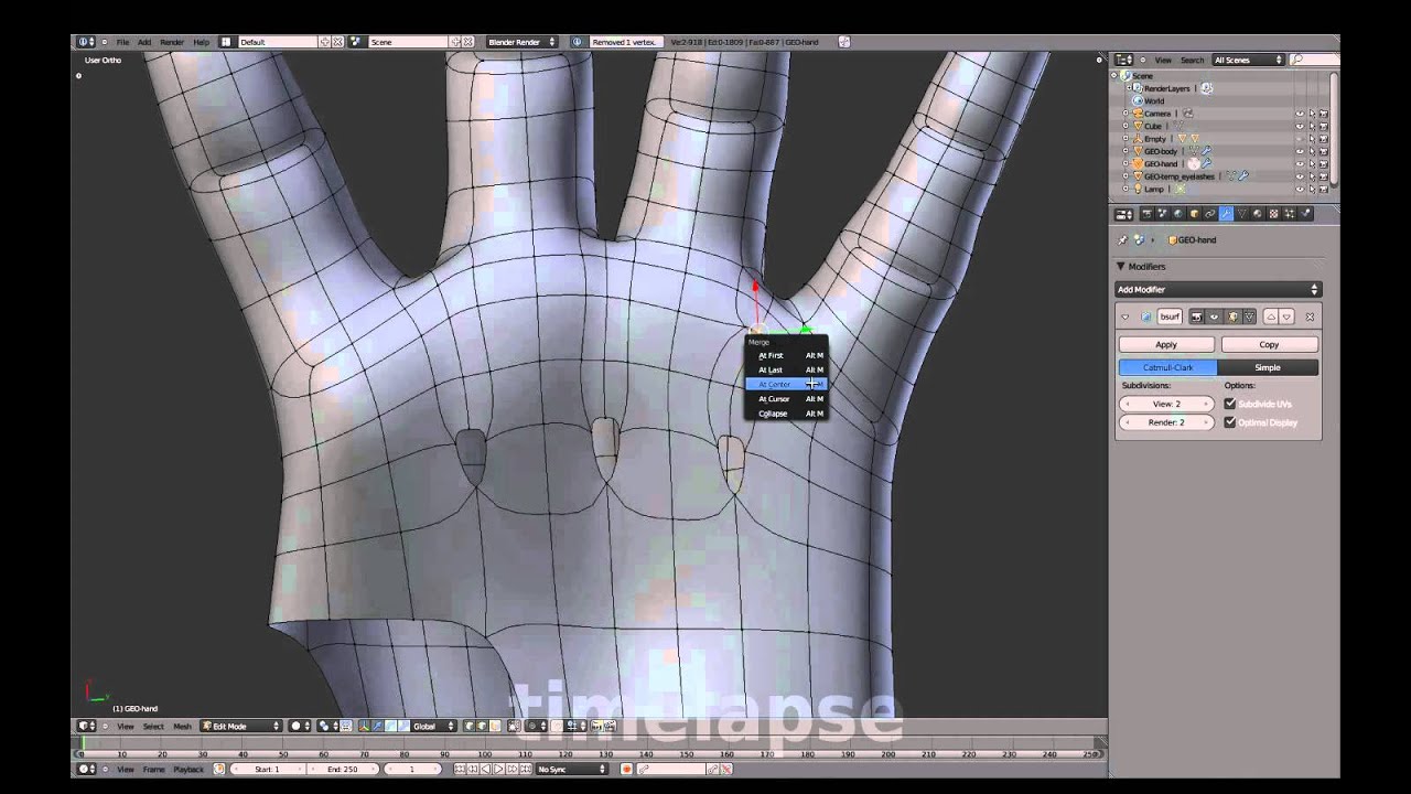 Blenderella - 03 Body - 07 Hand and Thumb