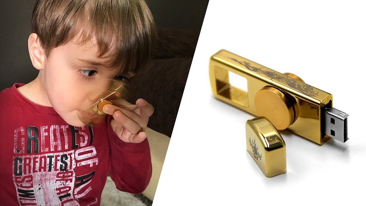 FIDGET SPINNER PEN DRIVE DOURADO!! Handspinner Raro de Metal com USB Flash Drive 32GB e Manobras