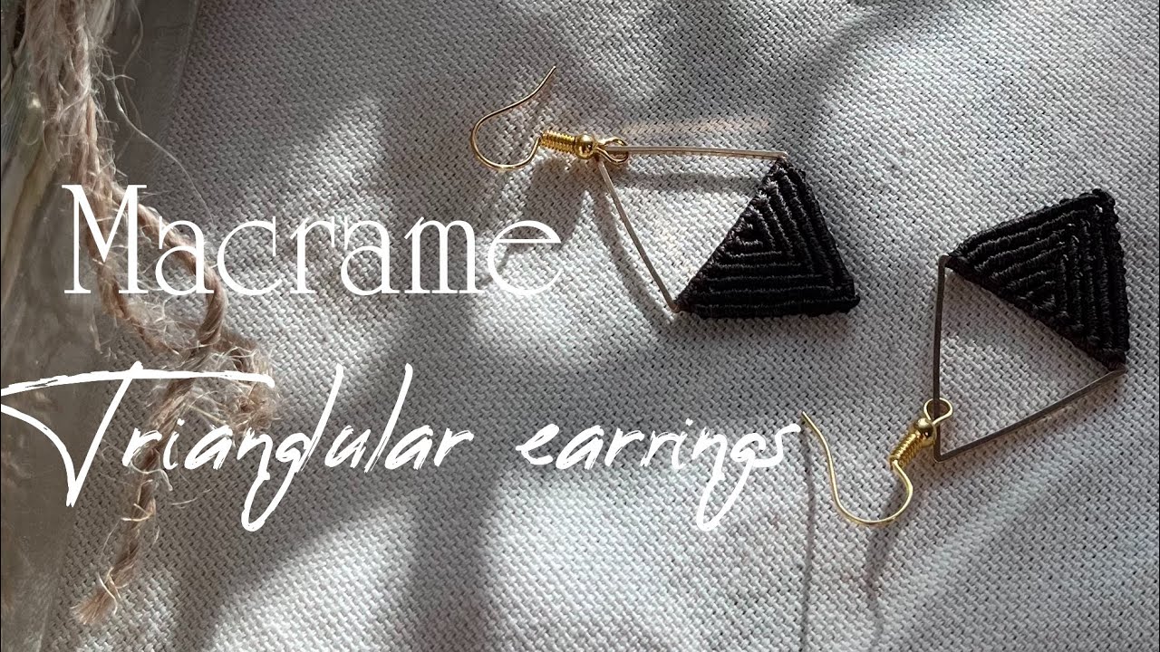 Серёжки «Геометрия» треугольные серёжки макраме 1 Macrame earrings “geometric”. Triangle