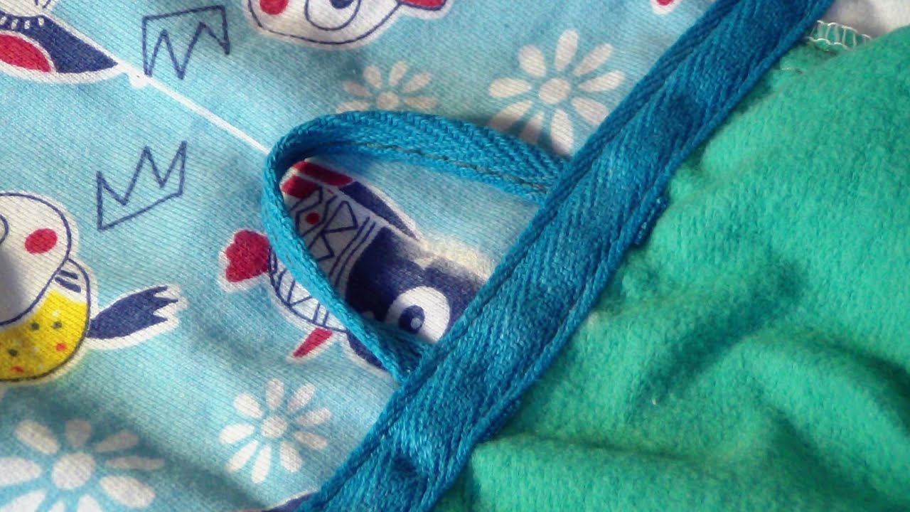 How to Sew a Hoodie. How to Add a Herringbone Tape along Neckline of Hoodie
