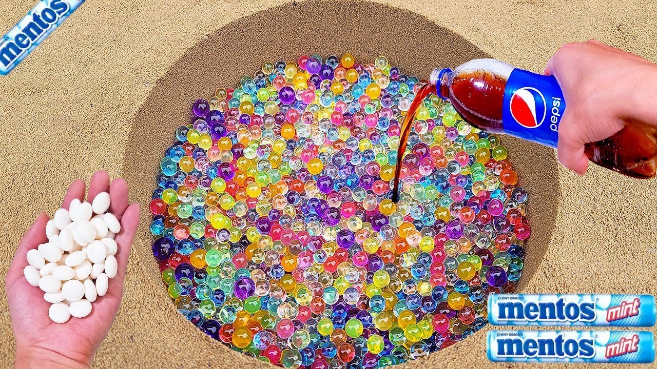 Fanta, Coca Cola, Sprite, Pepsi, Mirinda, Orbeez and Many Other Sodas vs Mentos Underground