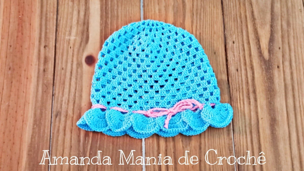 Gorro/Chapéu de Crochê para Bebê #passoapasso #facildefazer