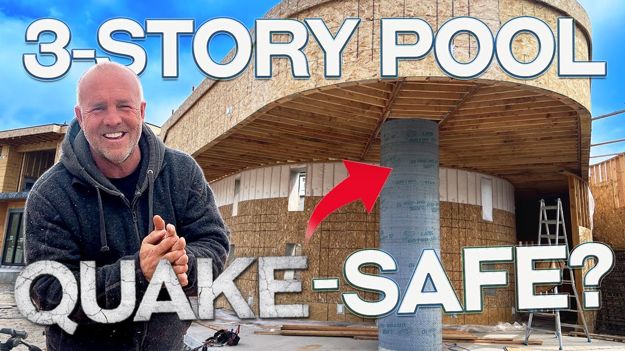 Earthquake Proofing a Suspended Concrete Deck On a 3-Story Deep Pool | House Build #10
