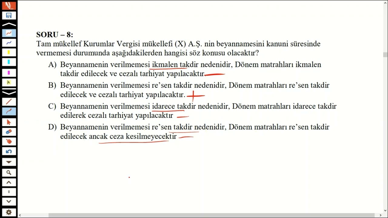 2.VERGİ USUL KANUNU SORU ÇÖZÜMÜ (19-92.MADDELER ARASI) - HÜSEYİN ÇUKURTEPE
