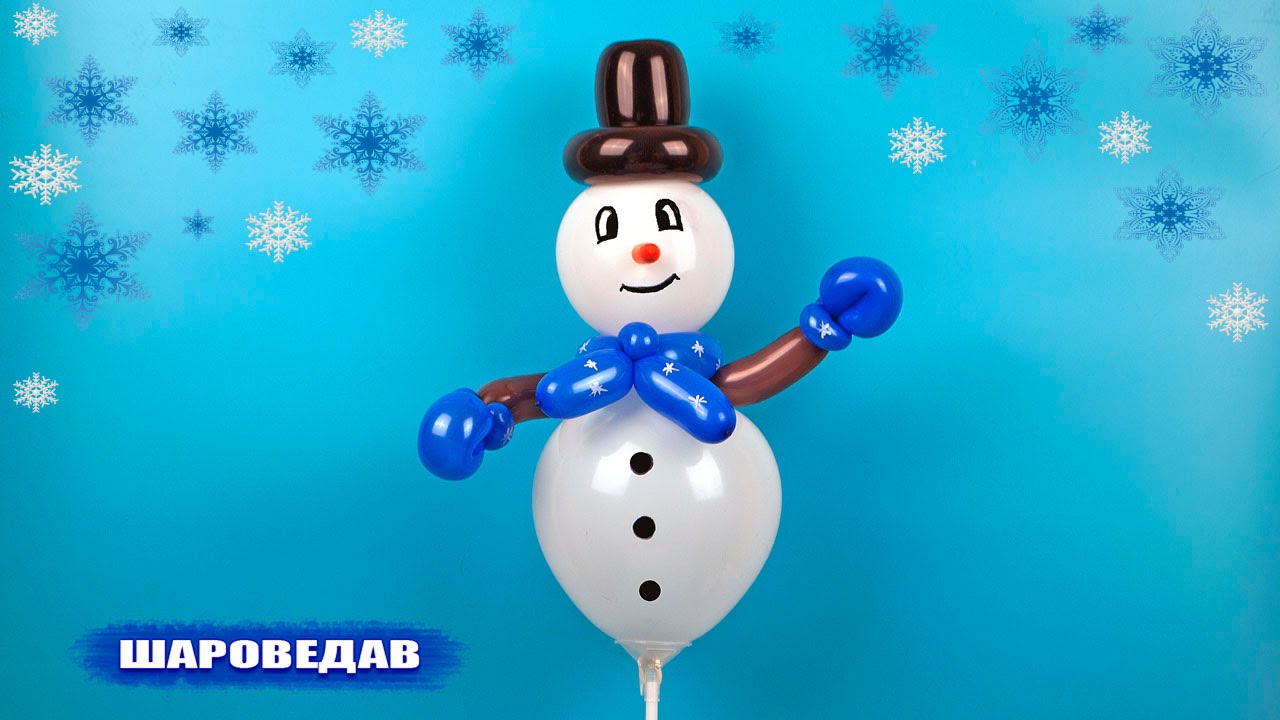 How to make a balloon snowman on a stick