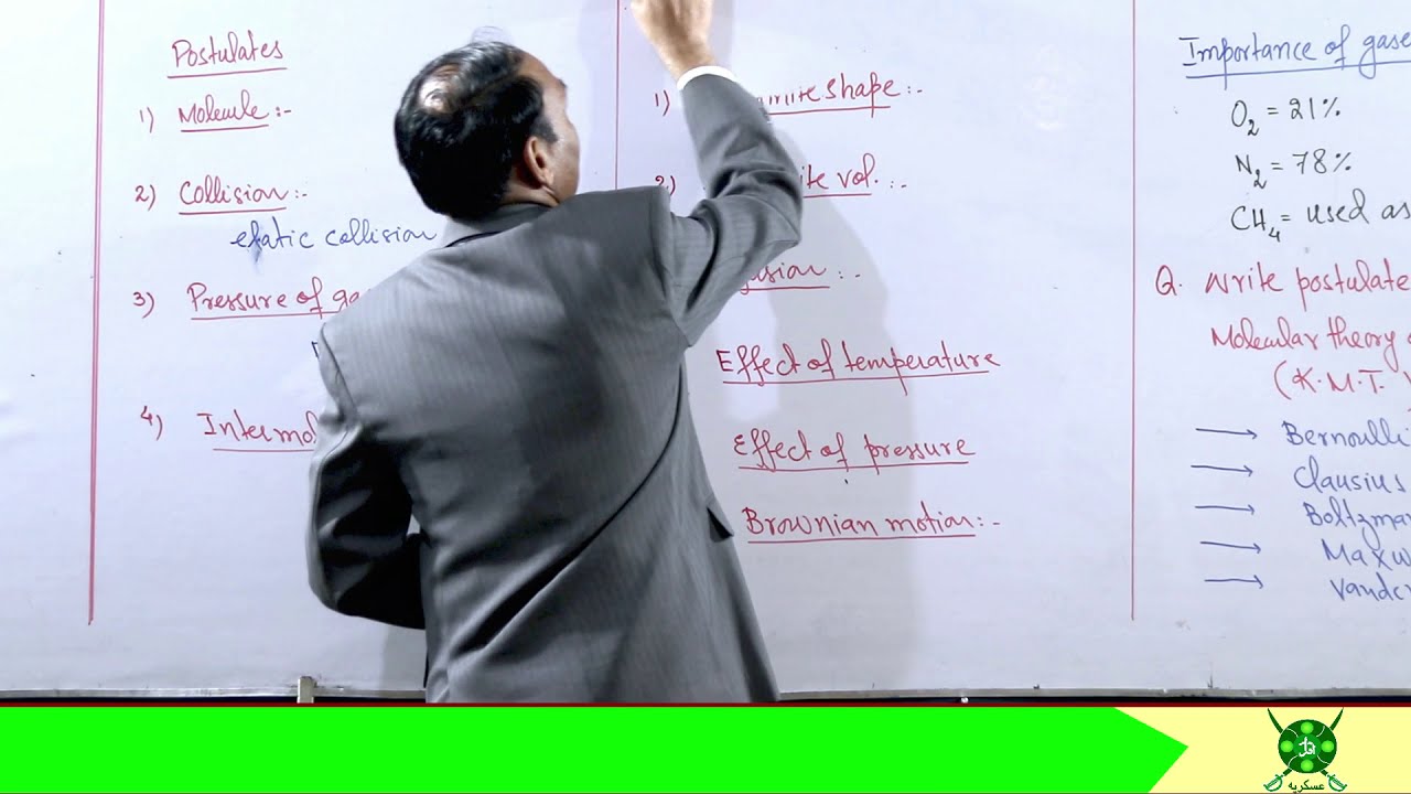 Ch#4(Gases)| Lec#1| Kinetic Molecular Theory of Gases #KMT of gases #chemistry 11