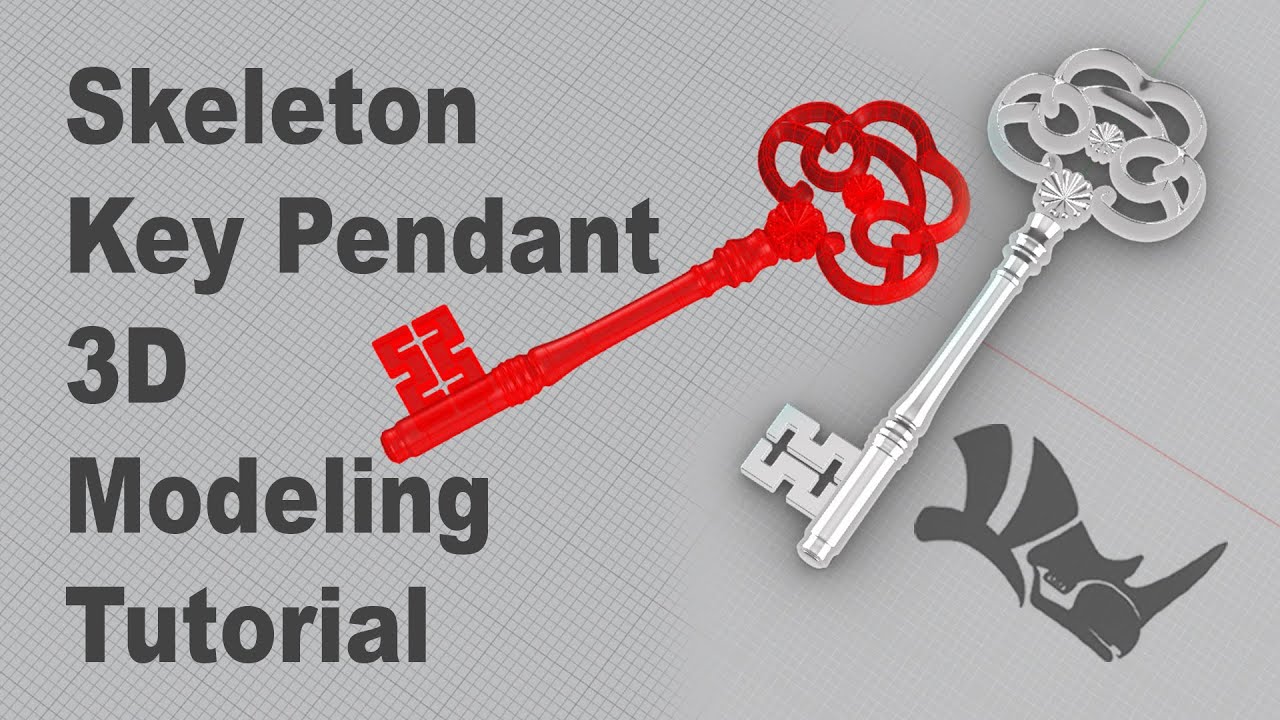 Skeleton Key Jewelry CAD Design Tutorial 3D Modeling with Rhino 3D #382