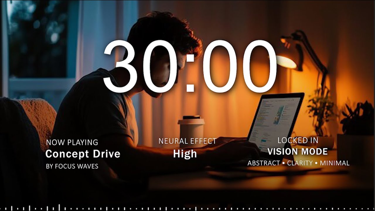 30 Minute Focus Timer - Deep Work Music for Productivity & Concentration
