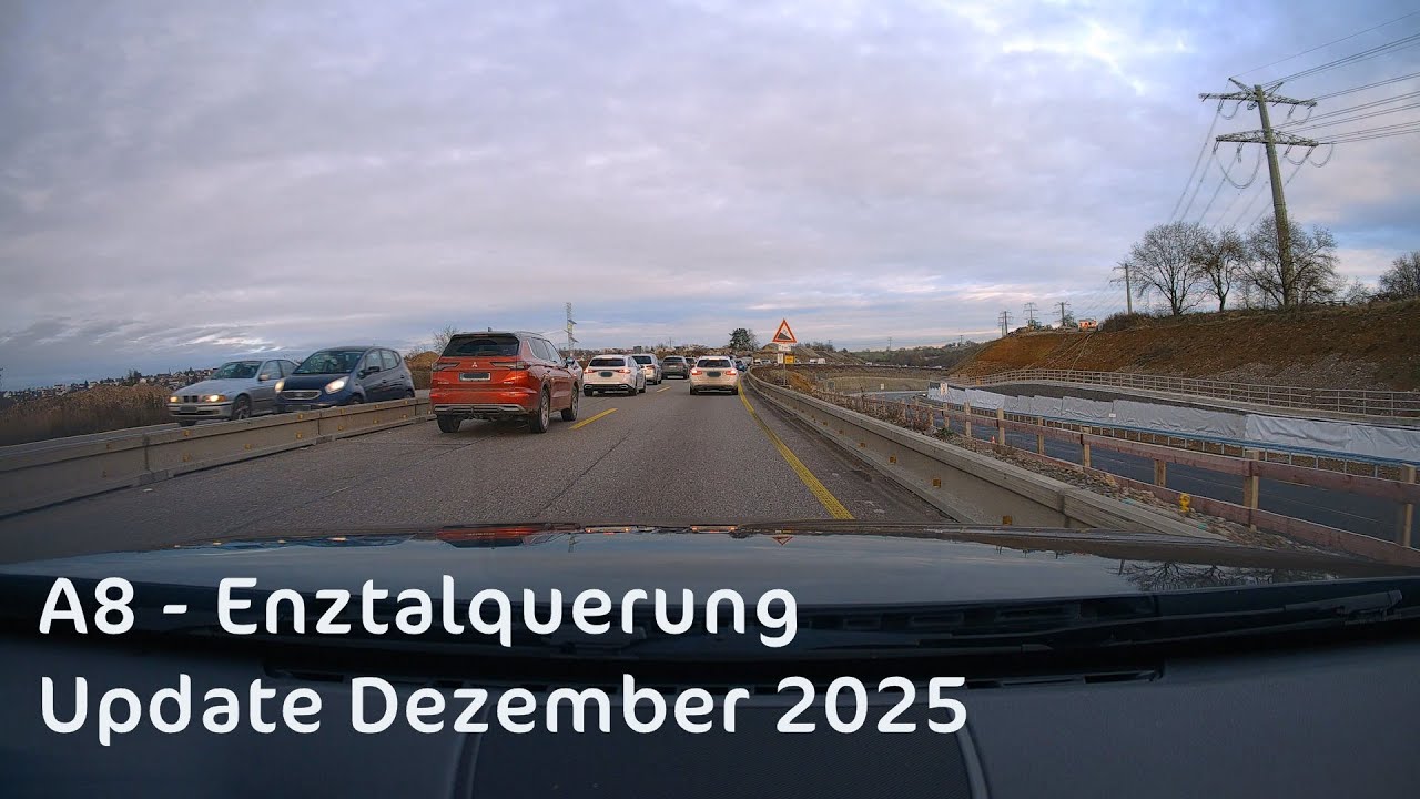 Update Dezember 2025: Autobahn A8 - Karlsruhe Richtung Stuttgart - Enztalquerung
