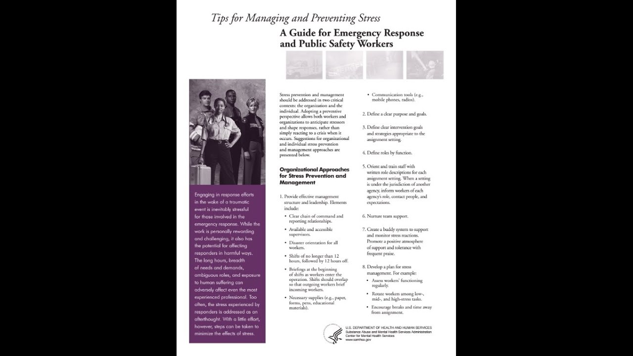 Tips for Managing stress a guide for Emerg Responders v2