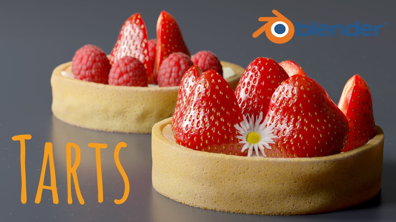Photorealistic Fruit Tarts in Blender #pastries #dessert